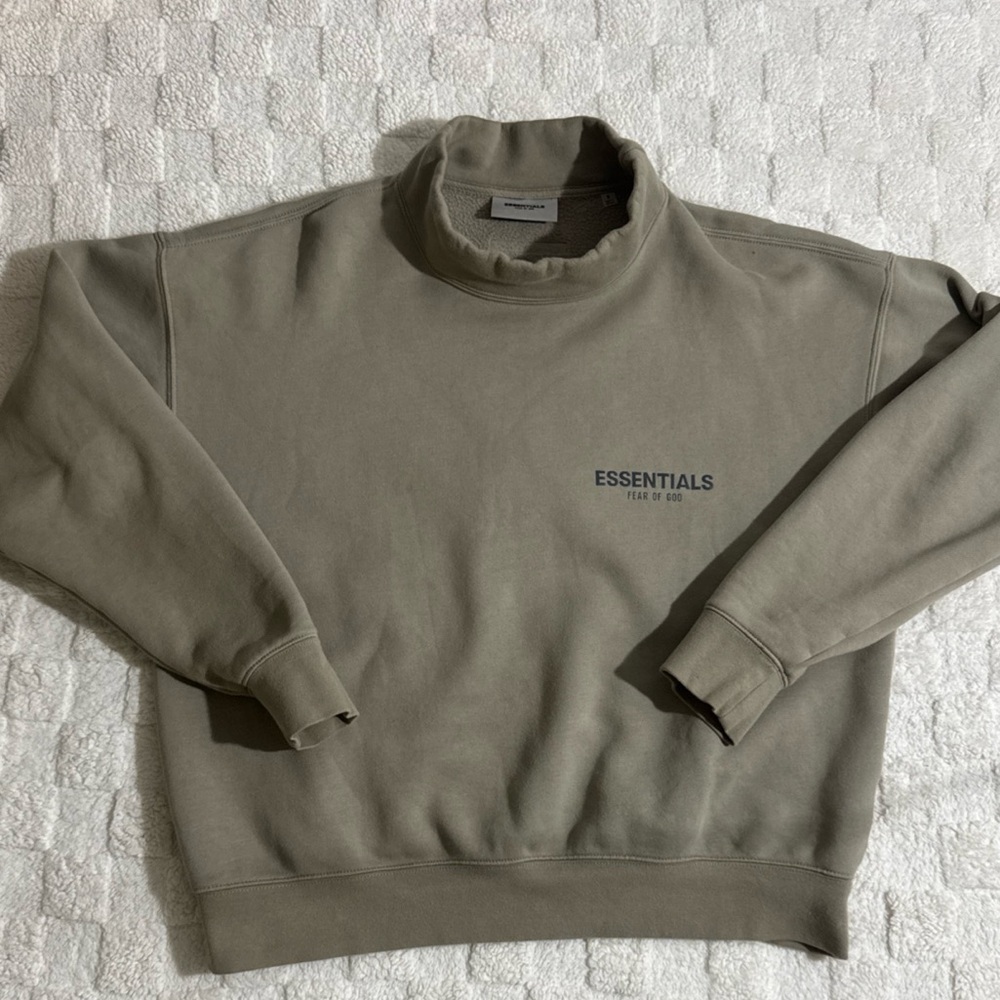 Fear of God Essentials Mock Turtle Sweatshirt Tan Size S